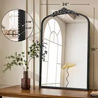 Antique Floral Arched Mirror Collection with Ornate Frame – 24W x 36H-4